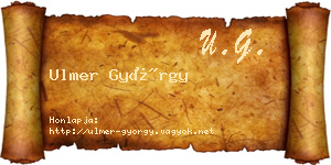 Ulmer György névjegykártya