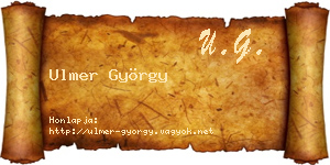 Ulmer György névjegykártya