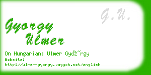 gyorgy ulmer business card